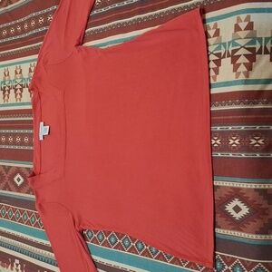 Women's Orange Carmen Square Neck Top Size L